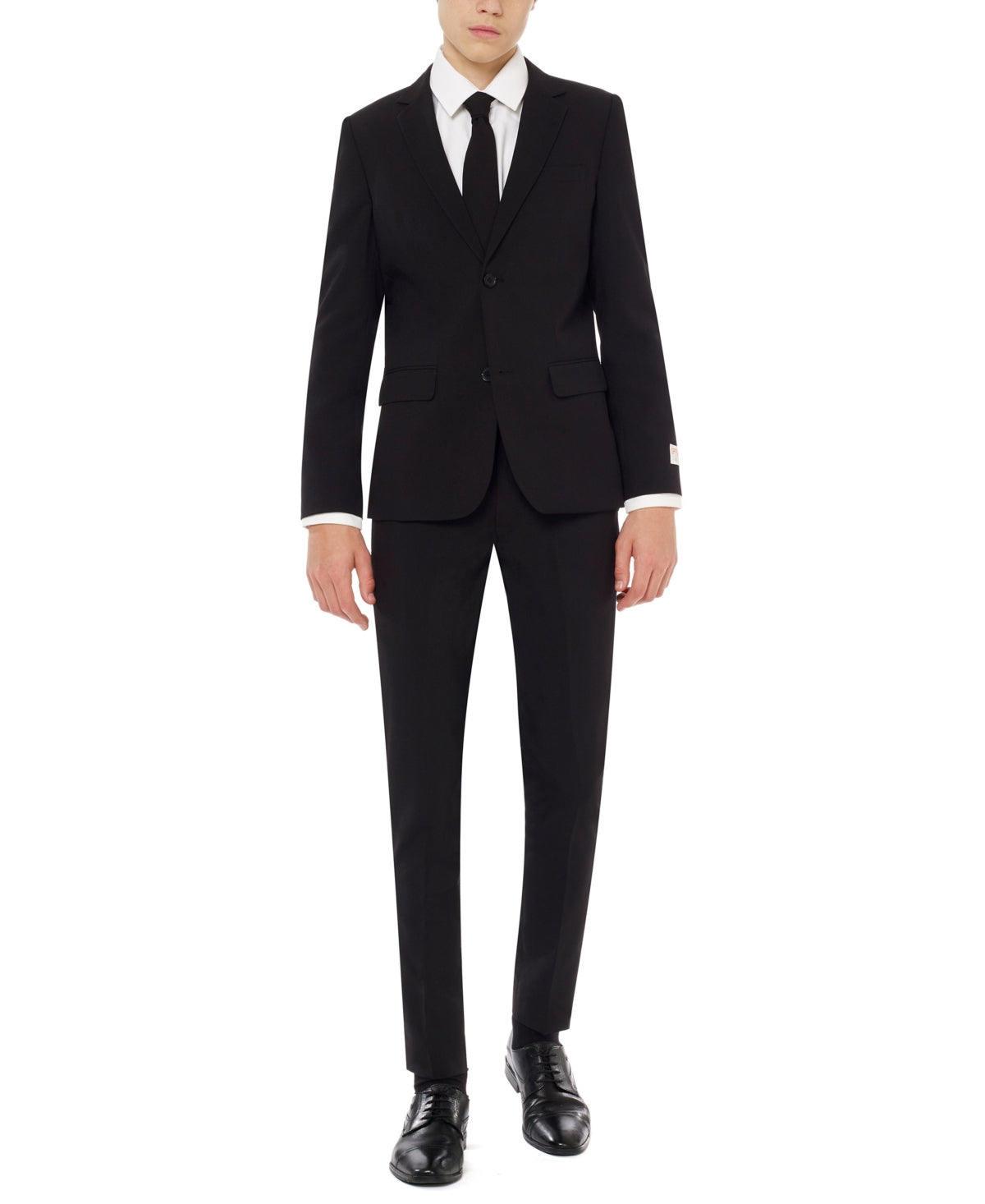 OppoSuits Big Boy's Knight Slim Fit Solid Suit Black Size 16