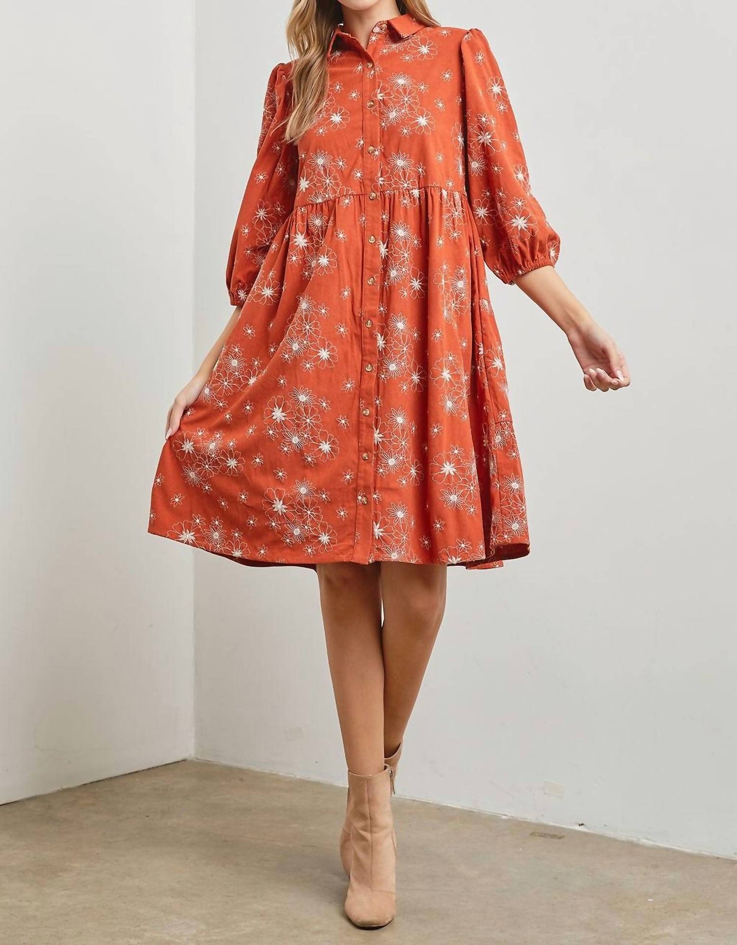 Baevely By Wellmade - Sienna Floral Design Tiered Midi Dress
