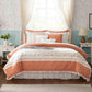 9 Piece Cotton Percale Comforter Set Coral Queen