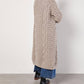 Apricot - Chunky Cable Knit Midi-Cardigan