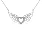 .925 Sterling Silver Pave-Set Diamond Accent Fairy Wing 18" Heart Pendant Necklace (I-J Color, I1-I2 Clarity)