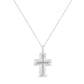 .925 Sterling Silver Prong-Set Diamond Accent Bold Cross 18" Pendant Necklace (I-J Color, I1-I2 Clarity)