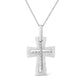 .925 Sterling Silver Prong-Set Diamond Accent Cross 18" Pendant Necklace (I-J Color, I1-I2 Clarity)