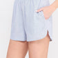 Allie Rose - Pinstripe Linen Shorts