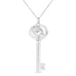 .925 Sterling Silver Diamond Accent Virgo Zodiac Key 18" Pendant Necklace (K-L Color, I1-I2 Clarity)