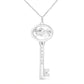 .925 Sterling Silver Diamond Accent Virgo Zodiac Key 18" Pendant Necklace (K-L Color, I1-I2 Clarity)
