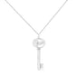 .925 Sterling Silver Diamond Accent Virgo Zodiac Key 18" Pendant Necklace (K-L Color, I1-I2 Clarity)