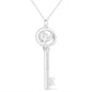 .925 Sterling Silver Diamond Accent Virgo Zodiac Key 18" Pendant Necklace (K-L Color, I1-I2 Clarity)