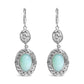 .925 Sterling Silver Chalcedony Diamond Accent Drop and Dangle Earring (K-L Color, I1-I2 Clarity)