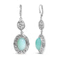 .925 Sterling Silver Chalcedony Diamond Accent Drop and Dangle Earring (K-L Color, I1-I2 Clarity)