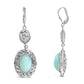 .925 Sterling Silver Chalcedony Diamond Accent Drop and Dangle Earring (K-L Color, I1-I2 Clarity)