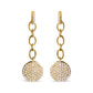 18K Yellow Gold Plated .925 Sterling Silver 1.0 Cttw Diamond Composite Cluster Dangle Chain Earrings (I-J Color, I1-I2 Clarity)