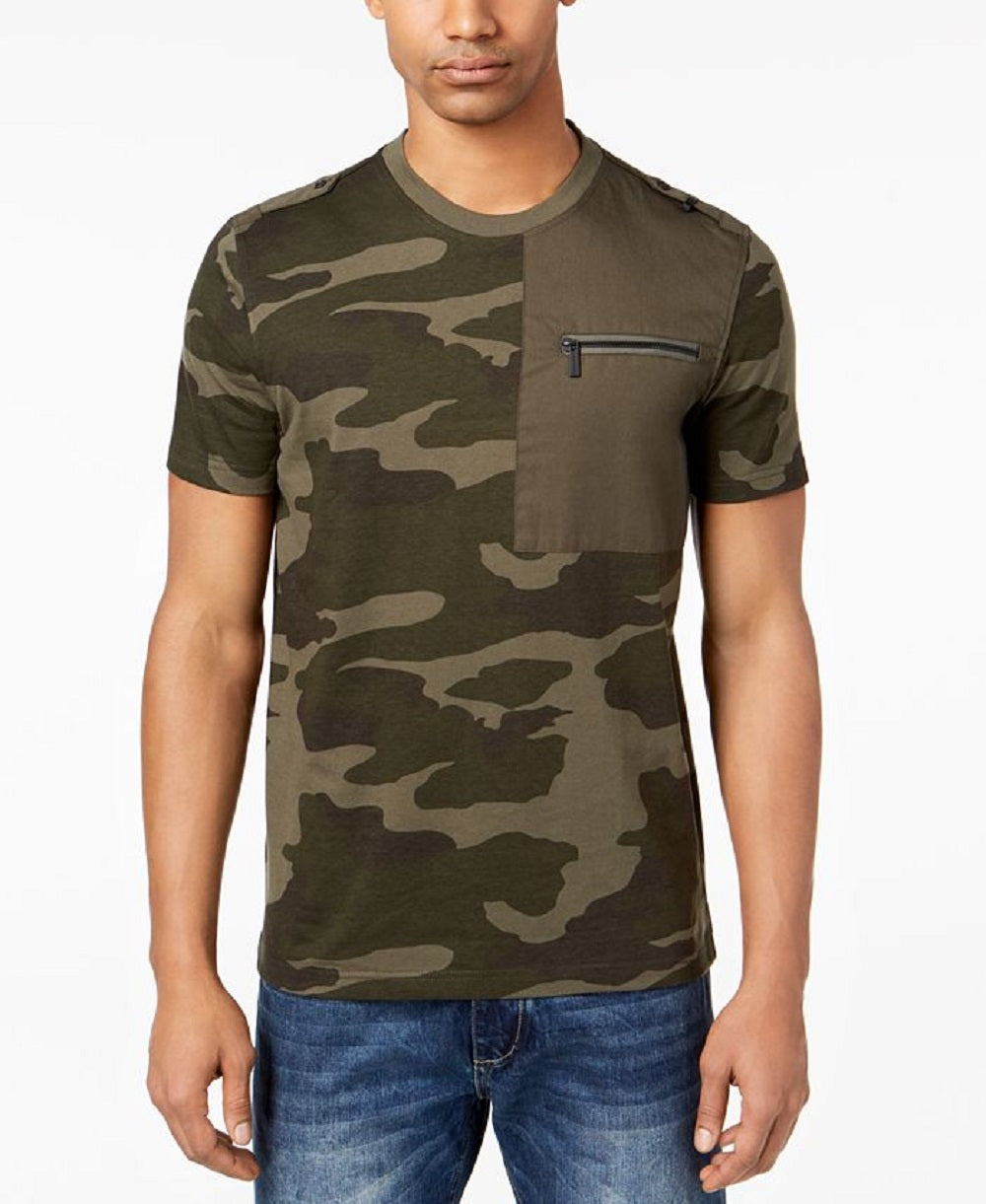 Sean John Men's Zip Pocket Flight T-Shirt Green Size Large