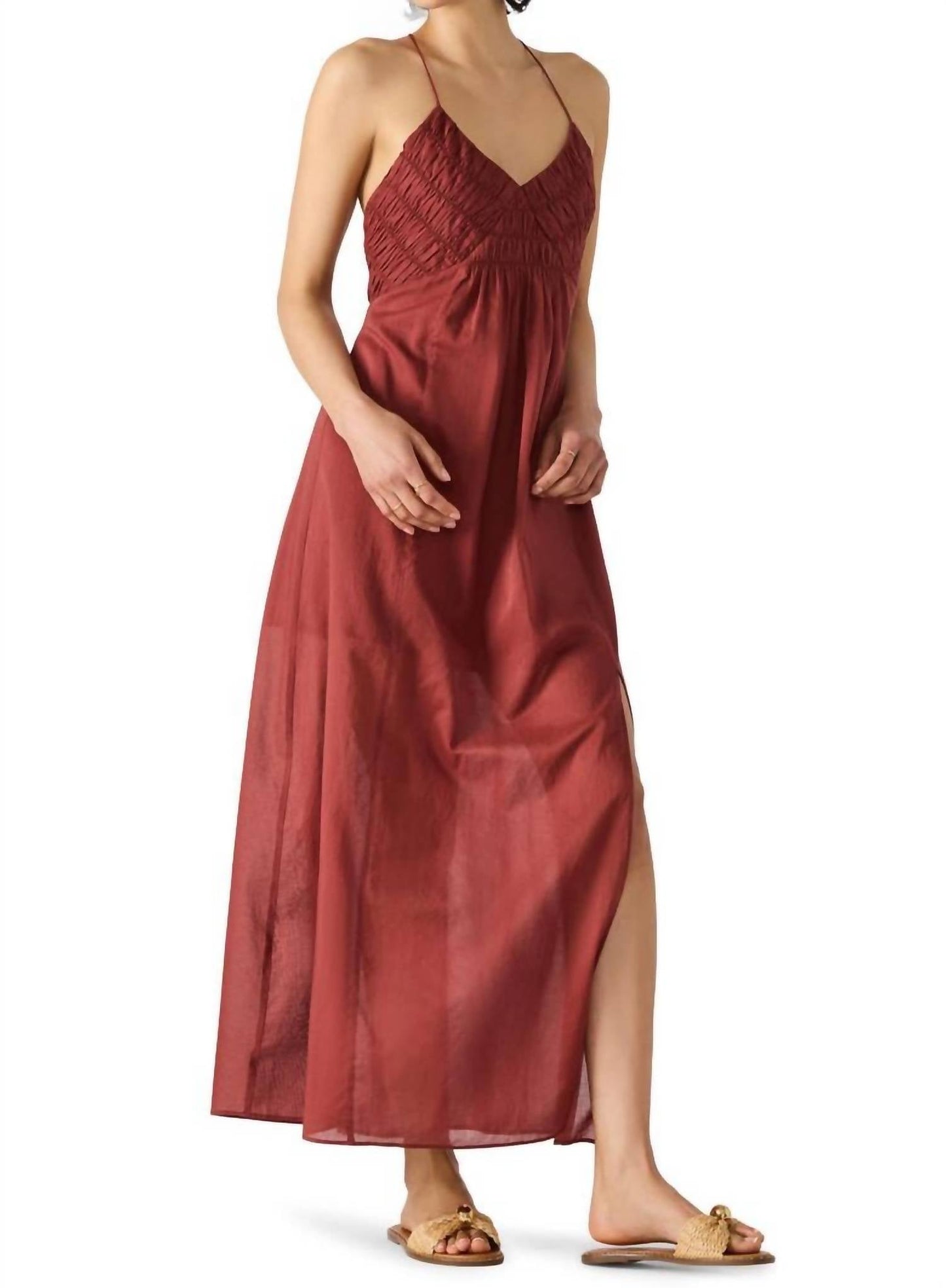 Steve Madden - Brianna Side Slit Sleeveless Cotton Maxi Dress