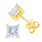14K Yellow Gold 1/5 Cttw Princess-Cut Square Near Colorless Diamond Classic 4-Prong Solitaire Stud Earrings (I-J Color, I2-I3 Clarity)