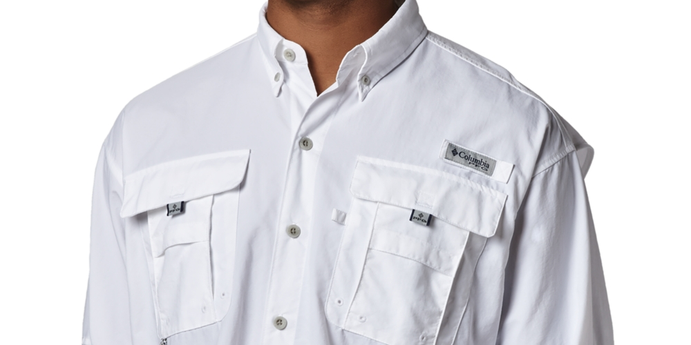 Columbia Men's Bahama Ii Long Sleeve Shirt White Size Small