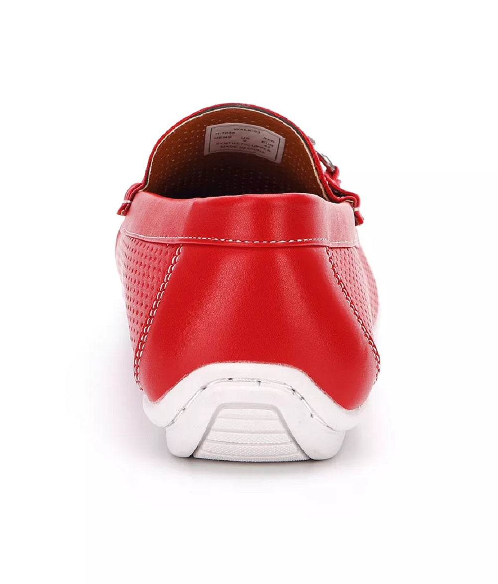 Aston Marc Men's Perforated Classic Driving Shoes Red Size 13 M