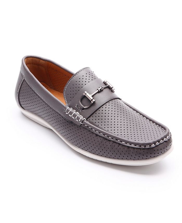 Aston Marc Men's Perforated Classic Driving Shoes Gray Size 8.5 M