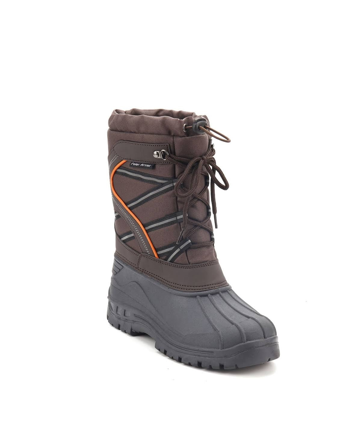 Polar Armor Men's All Weather No Tie Lace Snow Boots Brown Size 9M