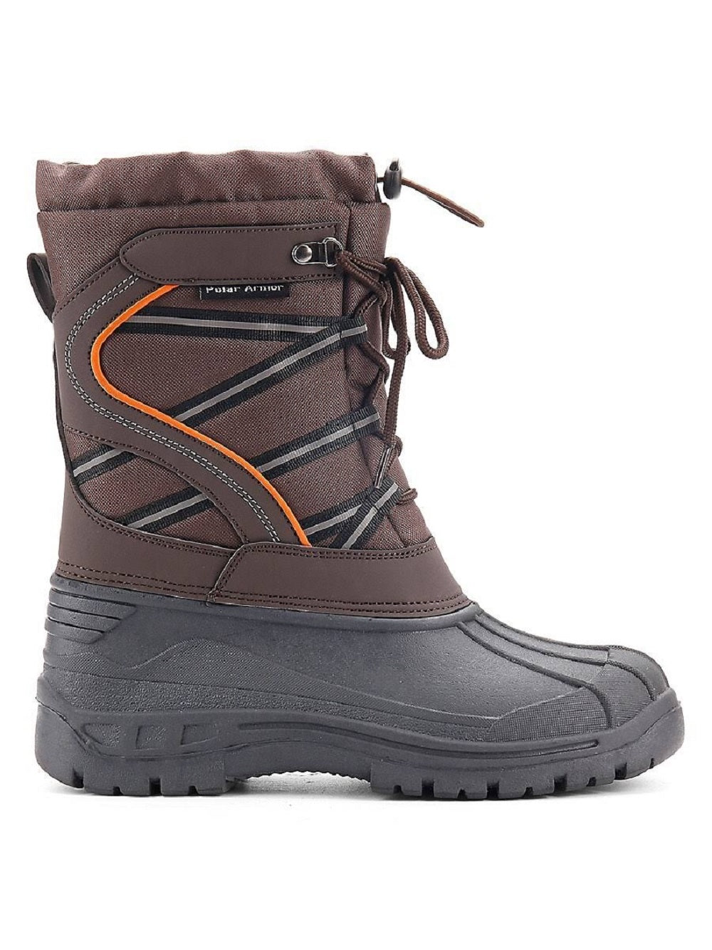 Polar Armor Men's All Weather No Tie Lace Snow Boots Brown Size 9M