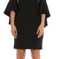 R & M Richards Women's Bell Sleeve Sheath Dress Black Size 12