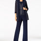 R & M Richards Women's Metallic Pantsuit Shell & Necklace Set Blue Size 6Petite