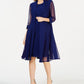 R & M Richards Women's Embellished Dress & Duster Jacket Blue Size 18
