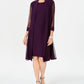 R & M Richards Women's Embellished Dress & Duster Jacket Purple Size 16