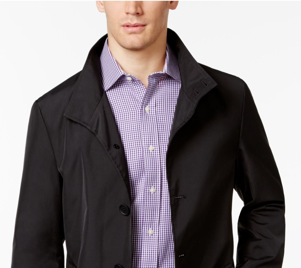 Calvin Klein Men's Raincoat Jacket Black Size 40