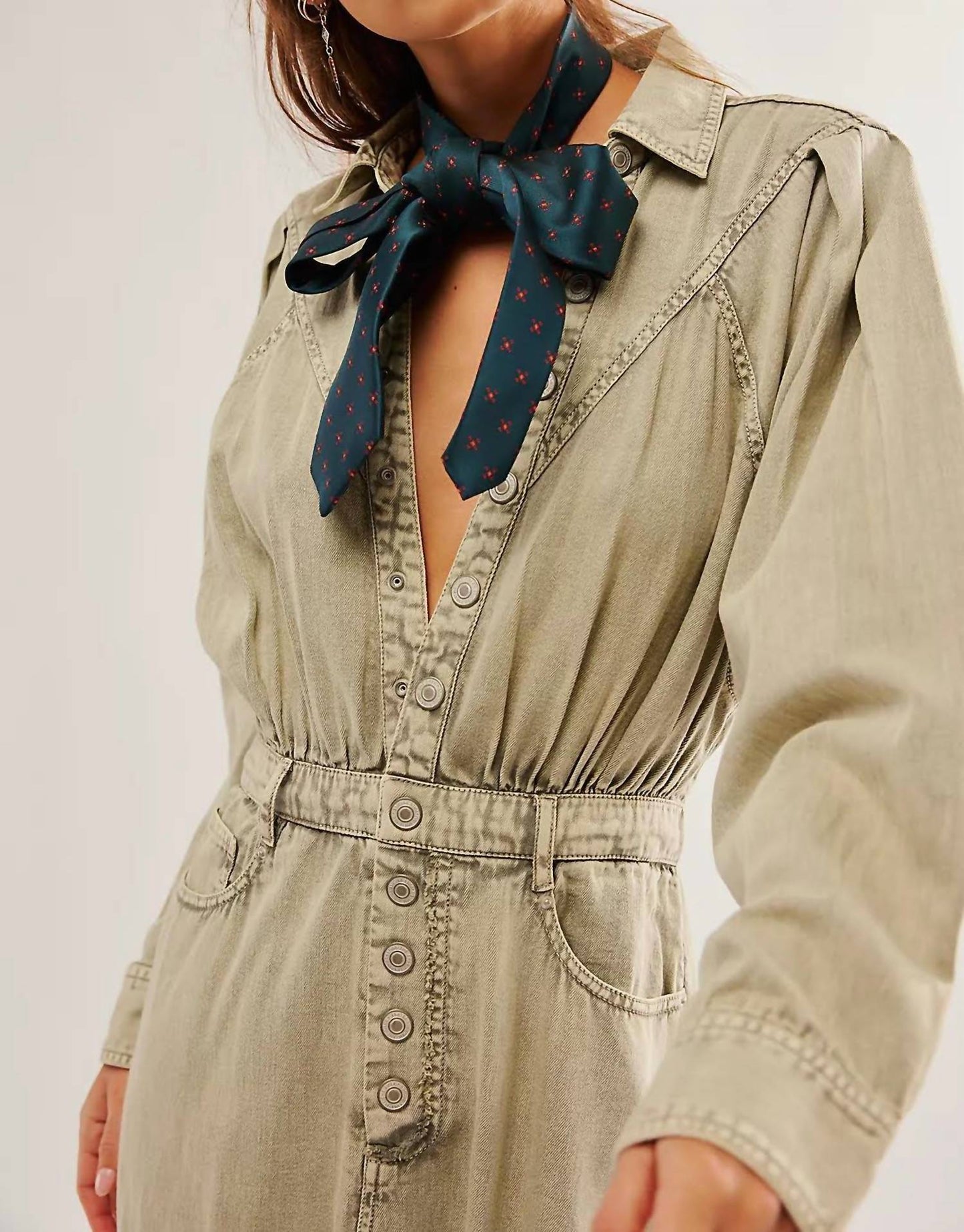 Free People - Mad Love Denim Midi Dress
