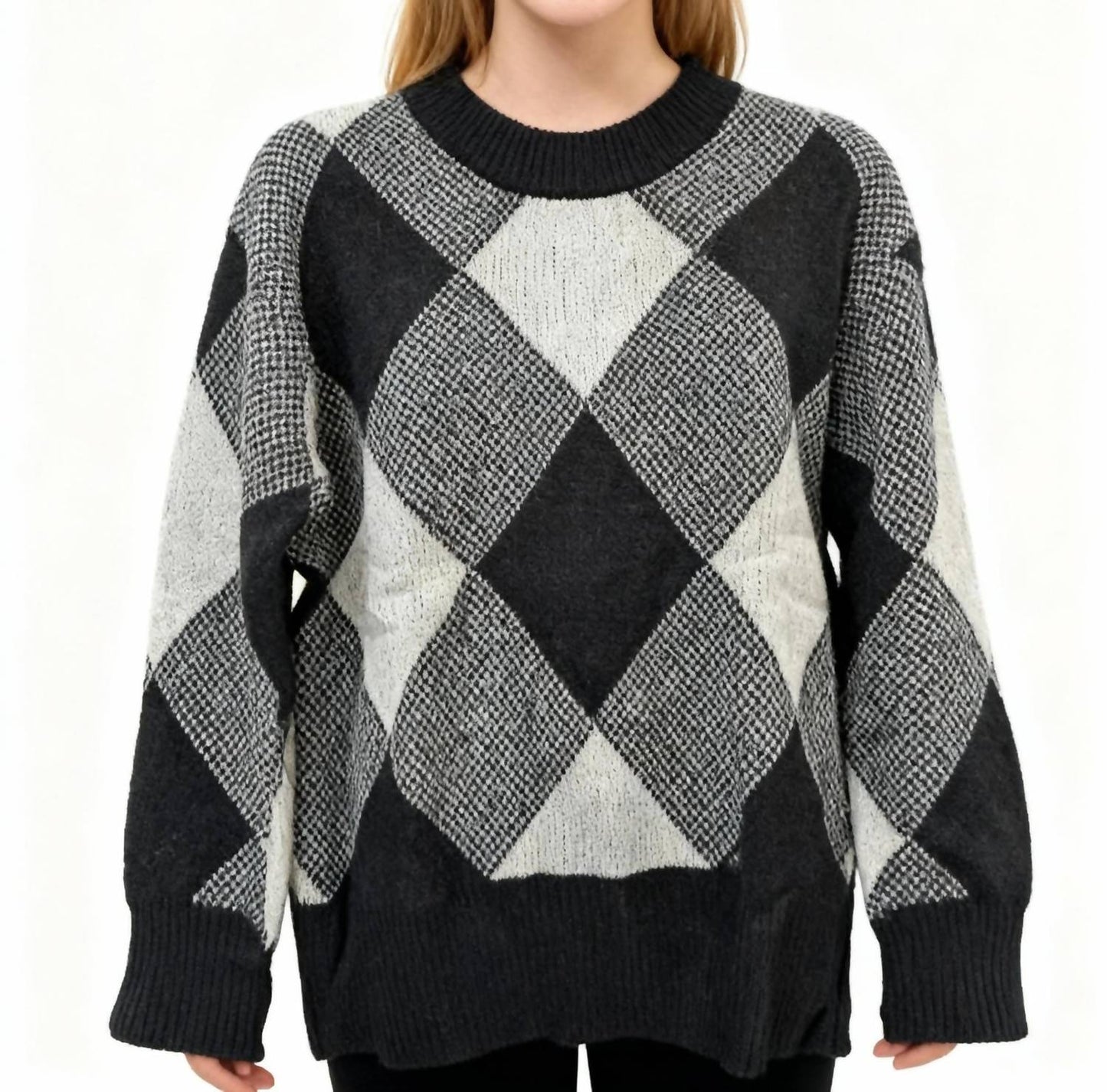 Aqua - Long Sleeve Textured Sweater