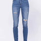 Judy Blue - RAINBOW EMBROIDERY POCKET SKINNY JEAN