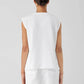 आइलीन फिशर - कोज़ी ऑर्गेनिक कॉटन स्लब राउंड नेक टैंक