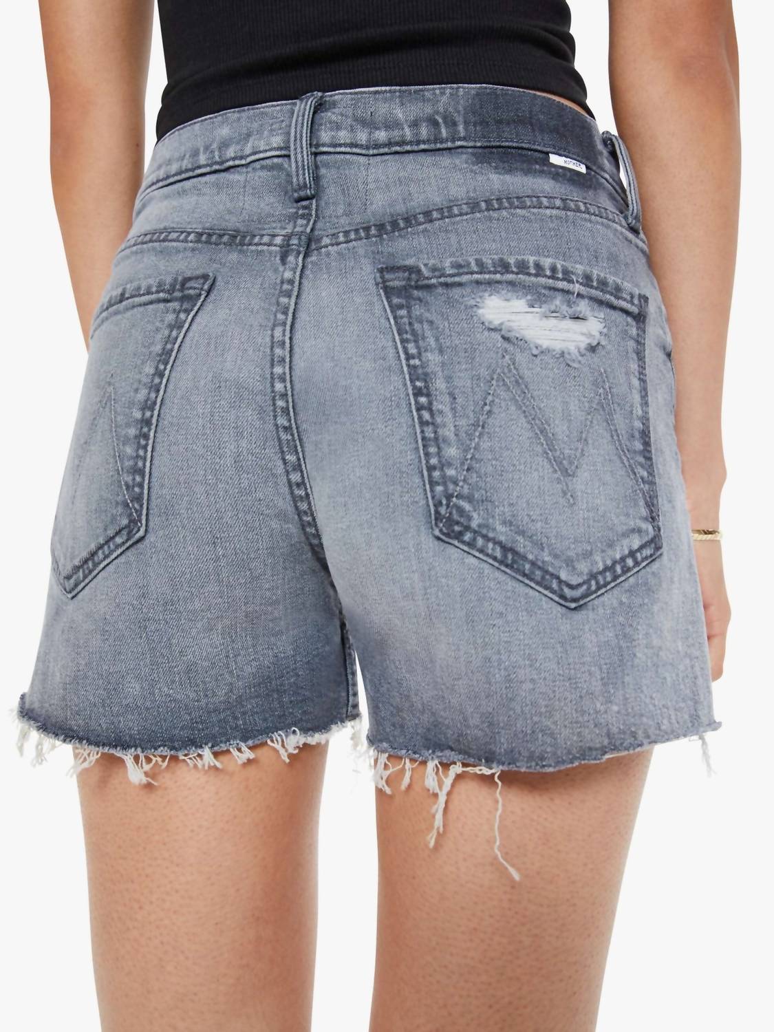 Mother - Skipper Short N Long Fray Denim Shorts