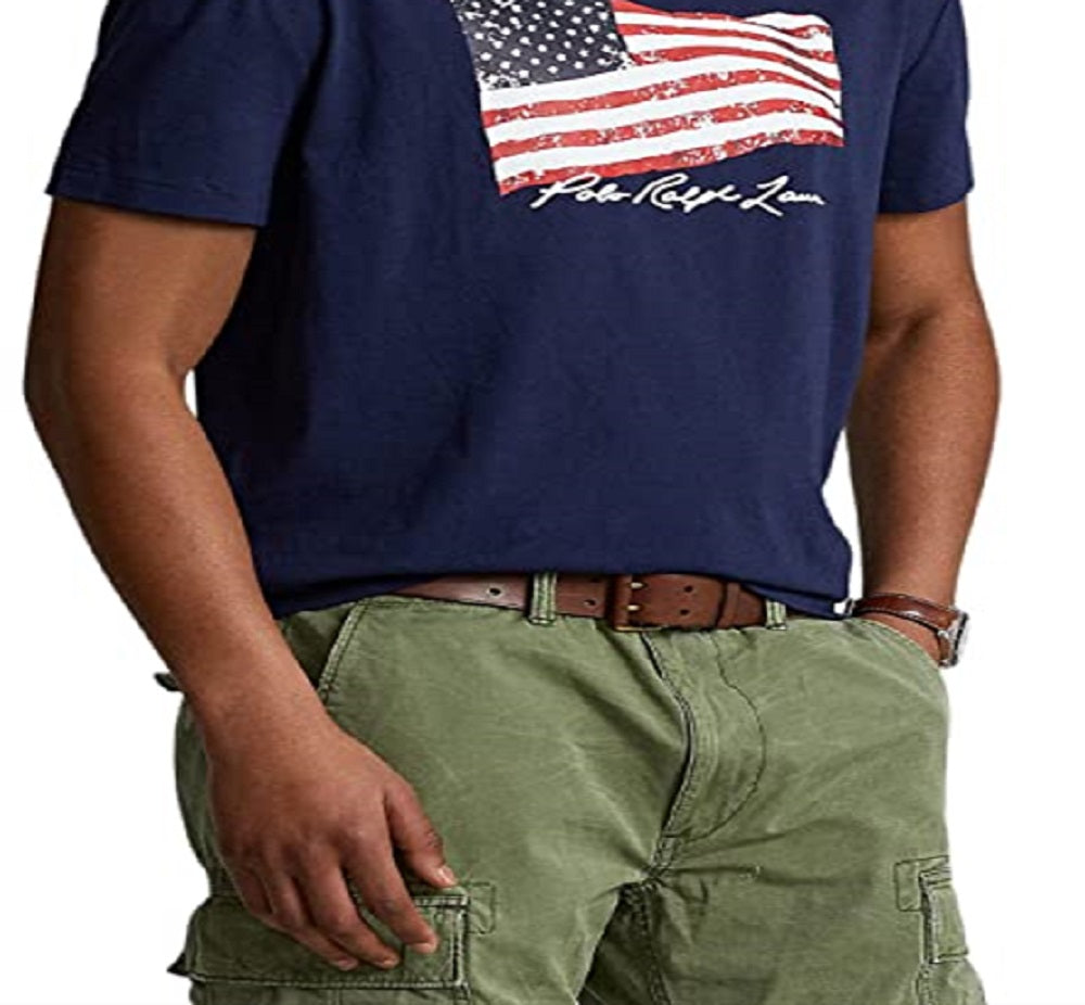 Polo Ralph Lauren Men's Classic Fit American Flag T-Shirt Blue Size XX-Large