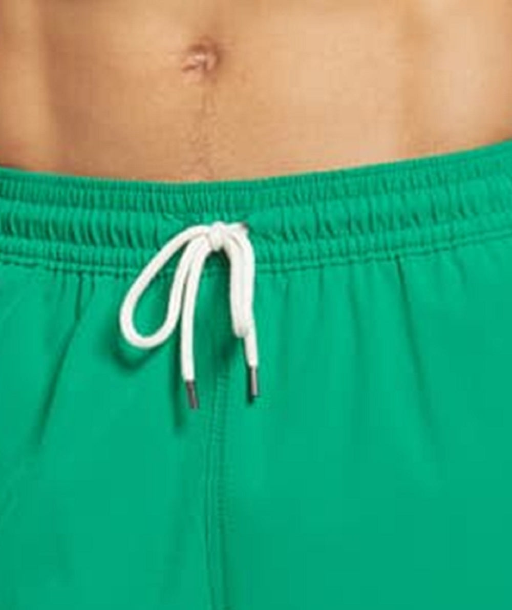 Polo Ralph Lauren पुरुषों का ट्रैवलर सॉलिड स्विम ट्रंक्स हरा रंग मीडियम साइज़
