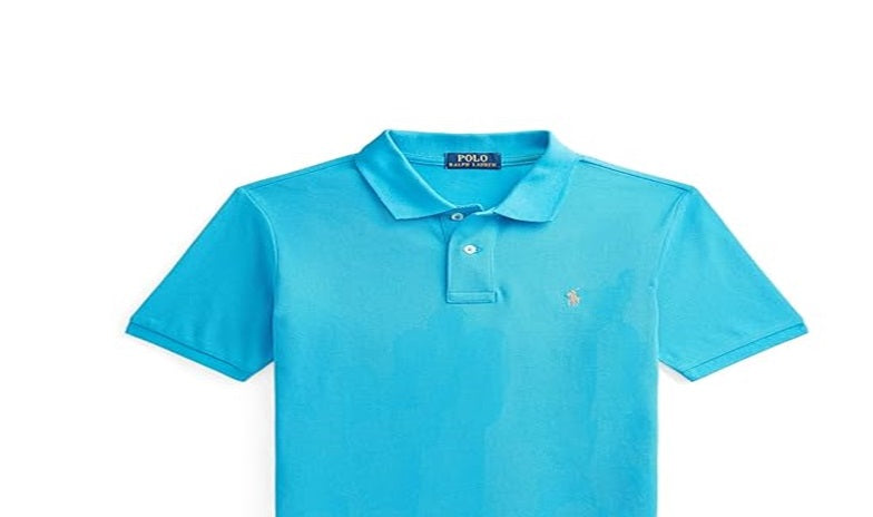 Ralph Lauren Kid's Cotton Mesh Polo Shirt Blue Size Small