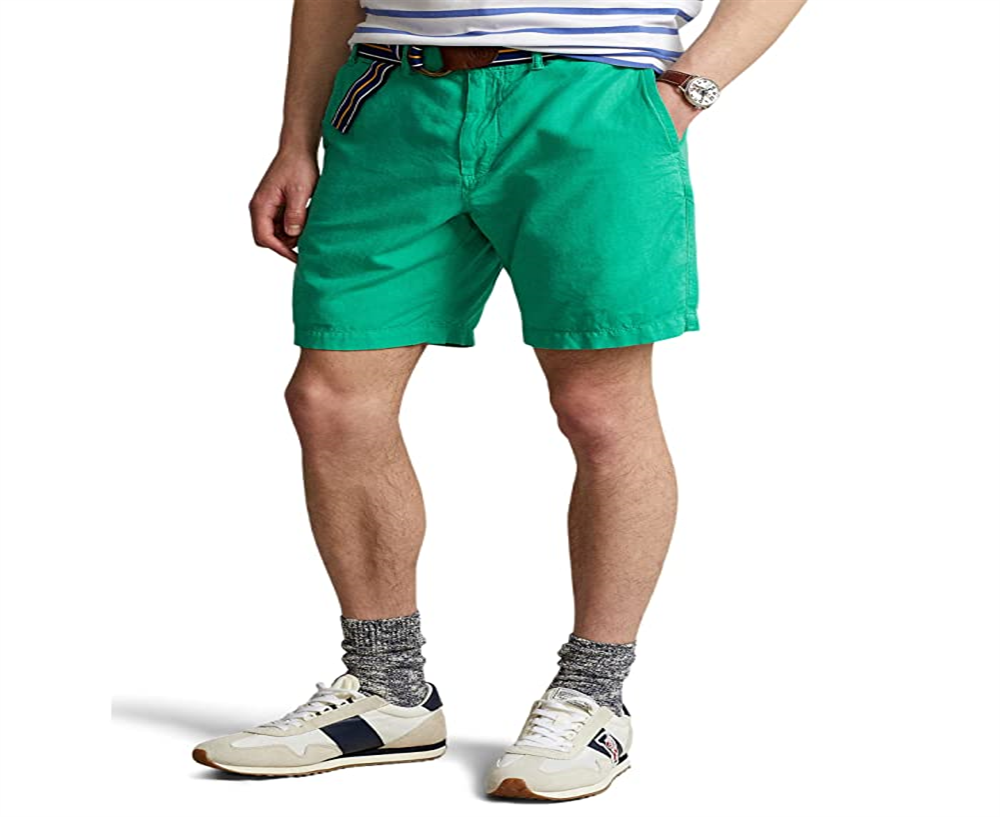 Polo Ralph Lauren Men's Cotton Linen Shorts Green Size 38