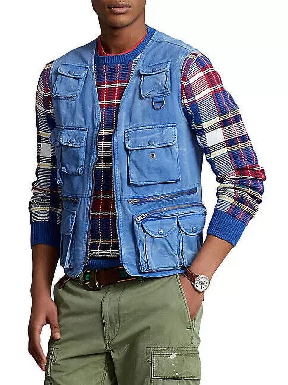 Ralph Lauren Men's Chino Utility Vest Blue Size Large