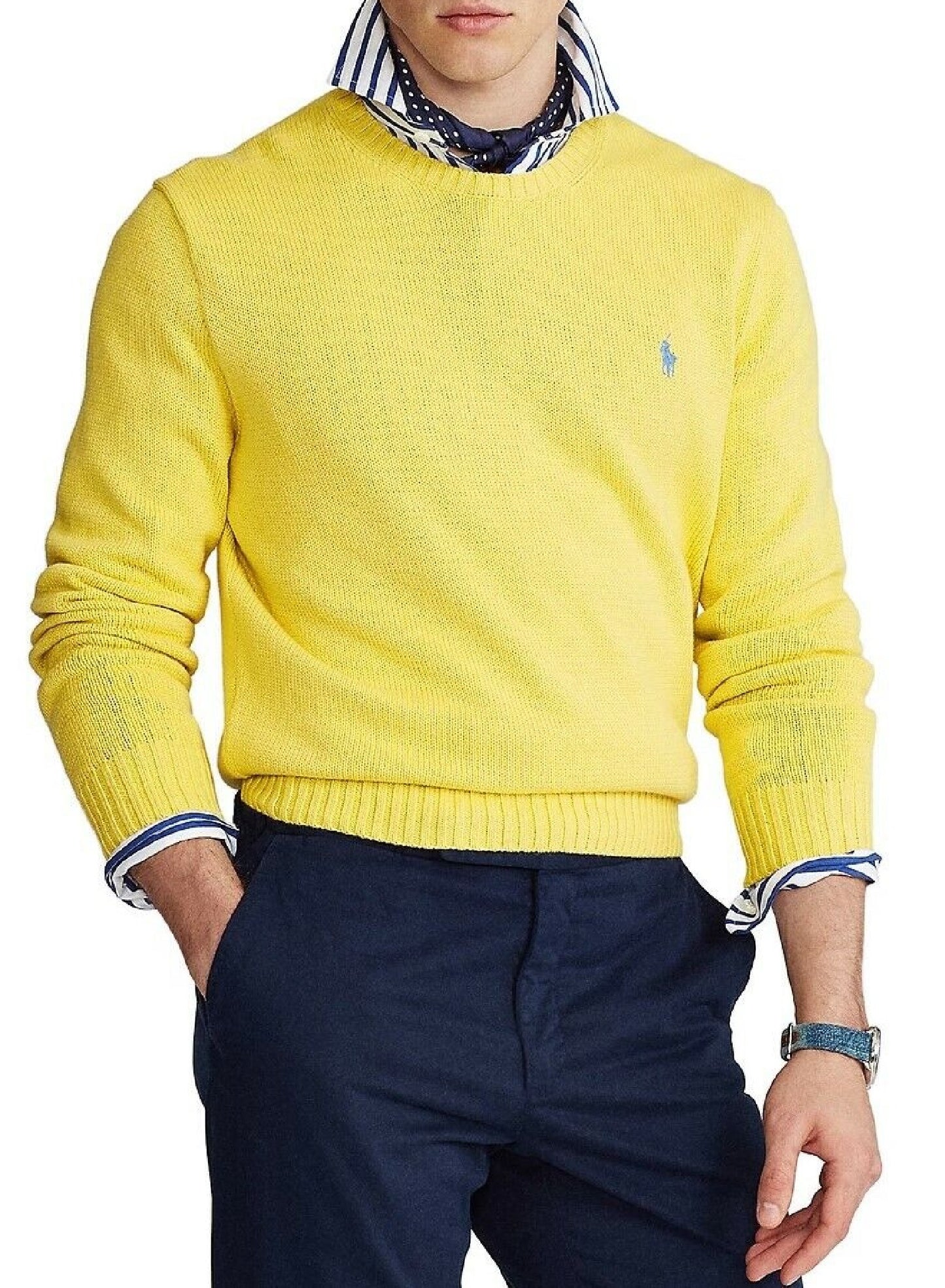 Polo Ralph Lauren Men's Cotton Crewneck Sweater Yellow Size XX-Large
