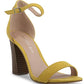 Madden Girl Women's Beella Fabric Open Toe Casual Ankle Strap Sandals Yellow Size 10