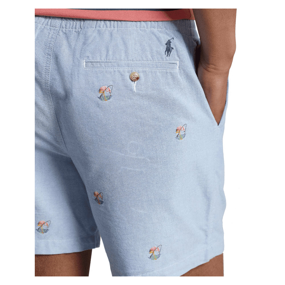 Polo Ralph Lauren पुरुषों का 6 इंच पोलो प्रेपस्टर ऑक्सफोर्ड शॉर्ट्स नीला, साइज़ एक्स्ट्रा-लार्ज