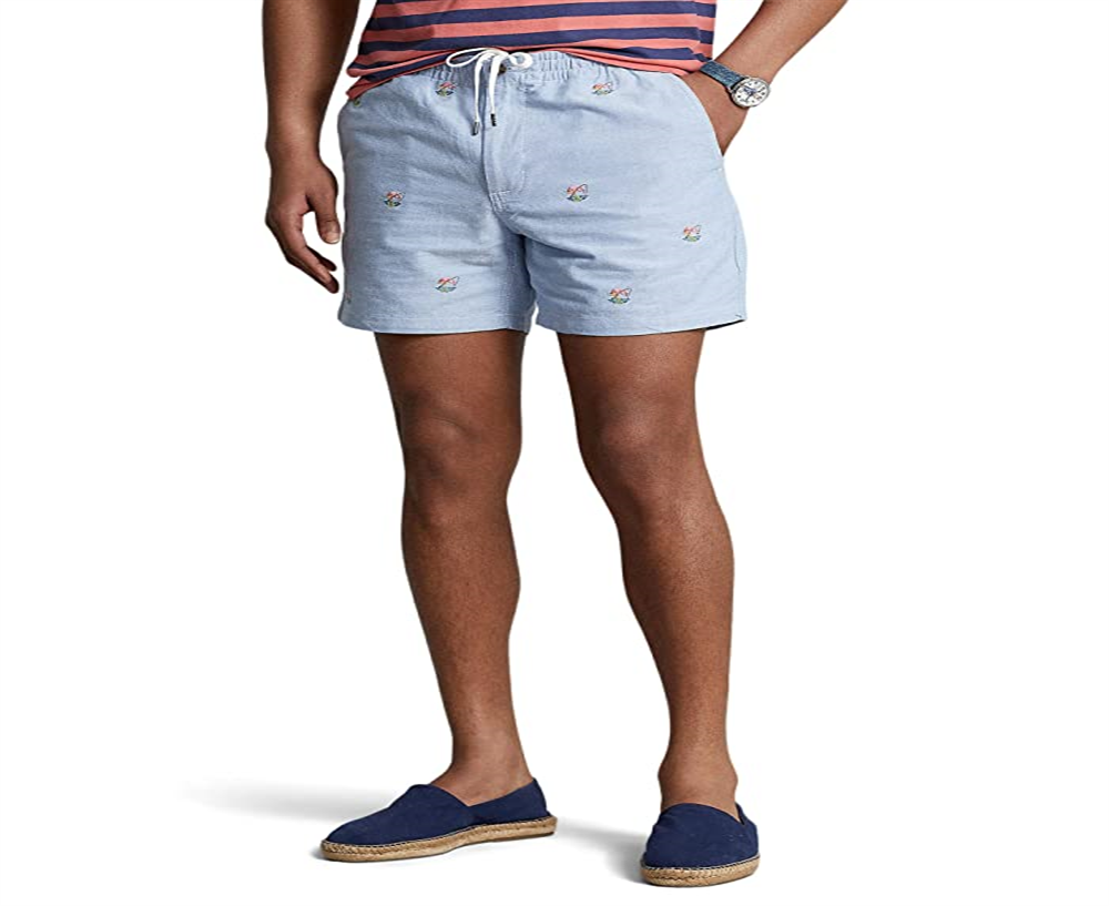 Polo Ralph Lauren पुरुषों का 6 इंच पोलो प्रेपस्टर ऑक्सफोर्ड शॉर्ट्स नीला, साइज़ एक्स्ट्रा-लार्ज