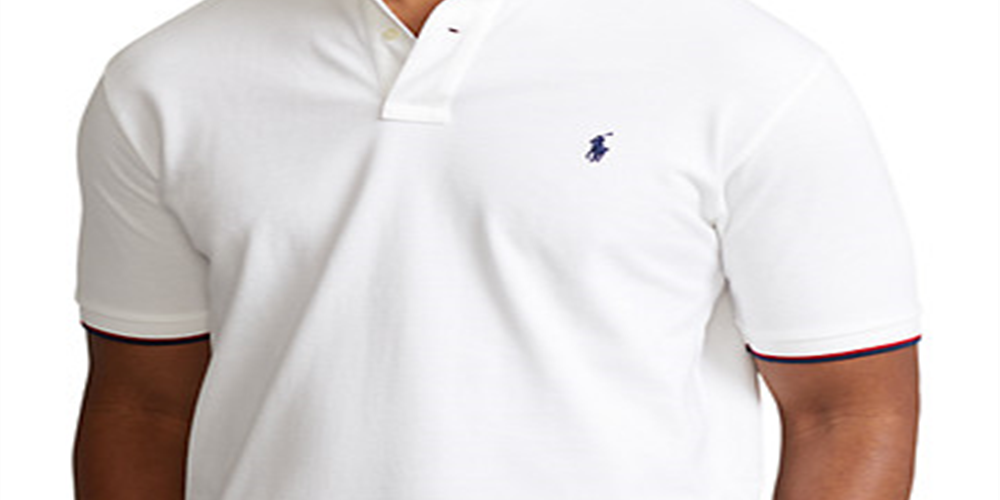 Ralph Lauren Men's Big & Tall Tipped Mesh Polo Shirt White Size 4X
