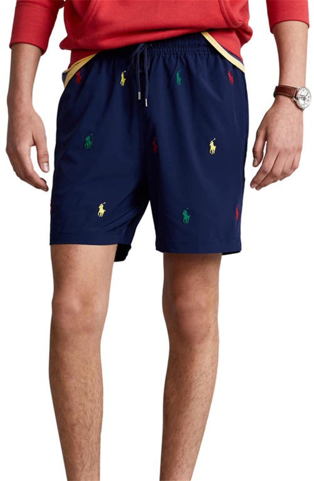 Polo Ralph Lauren Men's Traveler Polo Rider Print Swim Trunks Blue Size Large