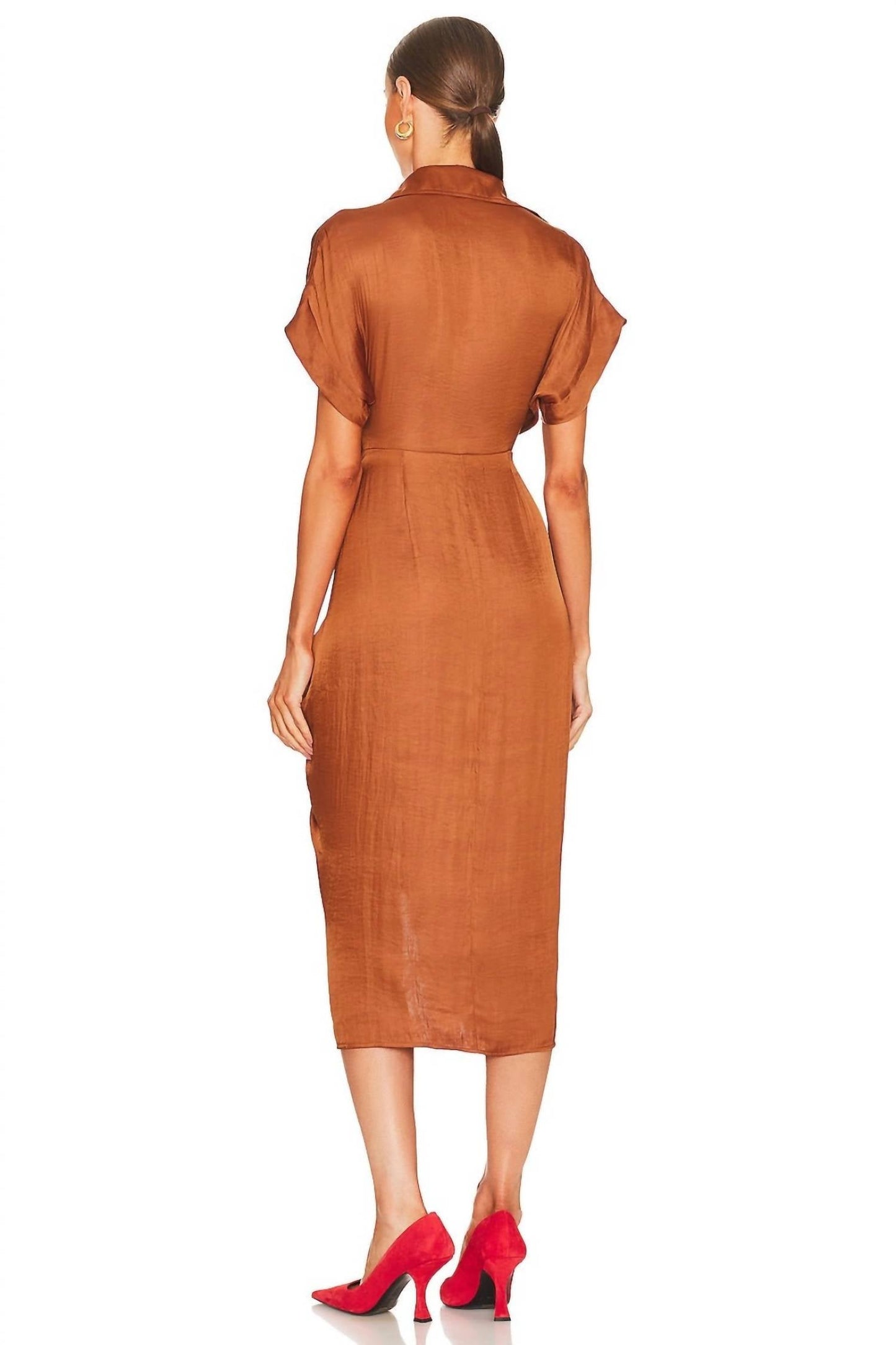 Steve Madden - SATIN TIE WAIST MIDI DRESS