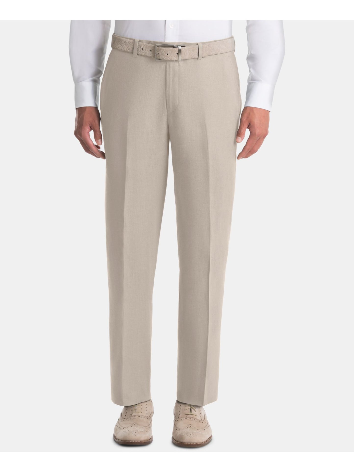 Ralph Lauren Men's Tan Ultraflex Classic Fit Linen Pants Brown Size 34X32