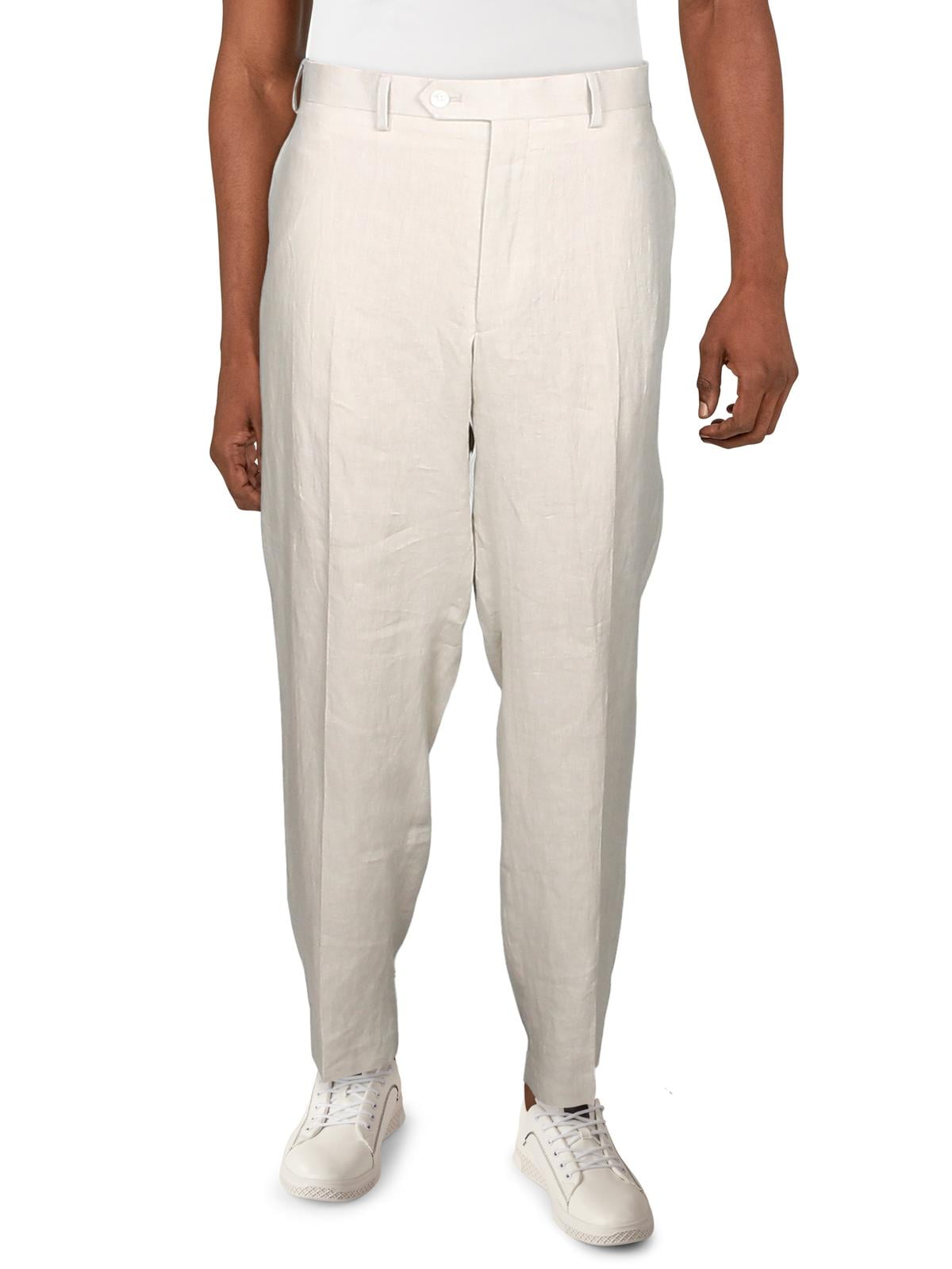 Ralph Lauren Men's Linen Flat Front Dress Pants Beige Size 36X29