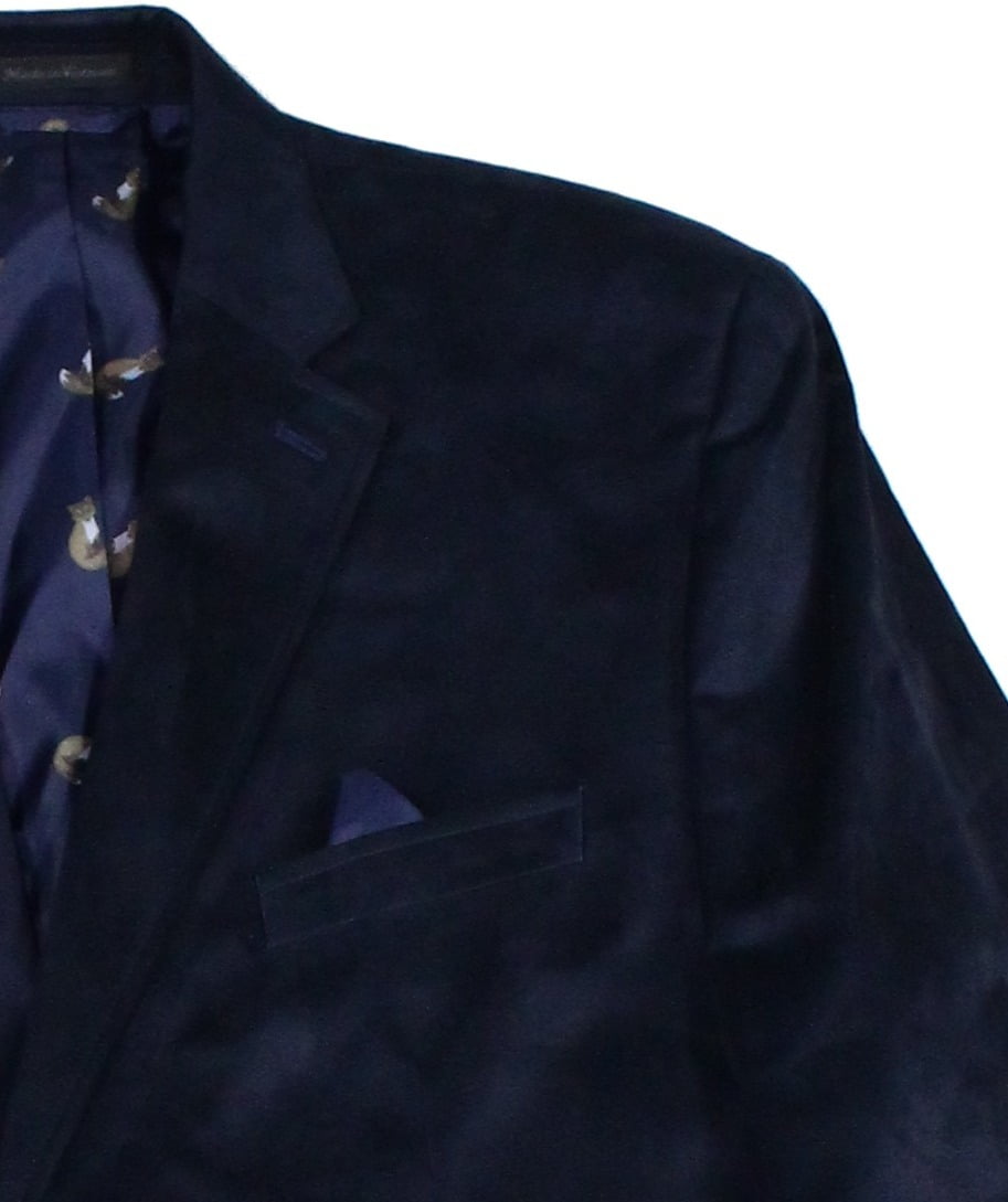 Ralph Lauren Men's Blazer Faux Suede Two Button Blue Size 48