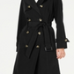 London Fog Women's Belted Double Breasted Water Resistant Trench Coat Black Size Small
